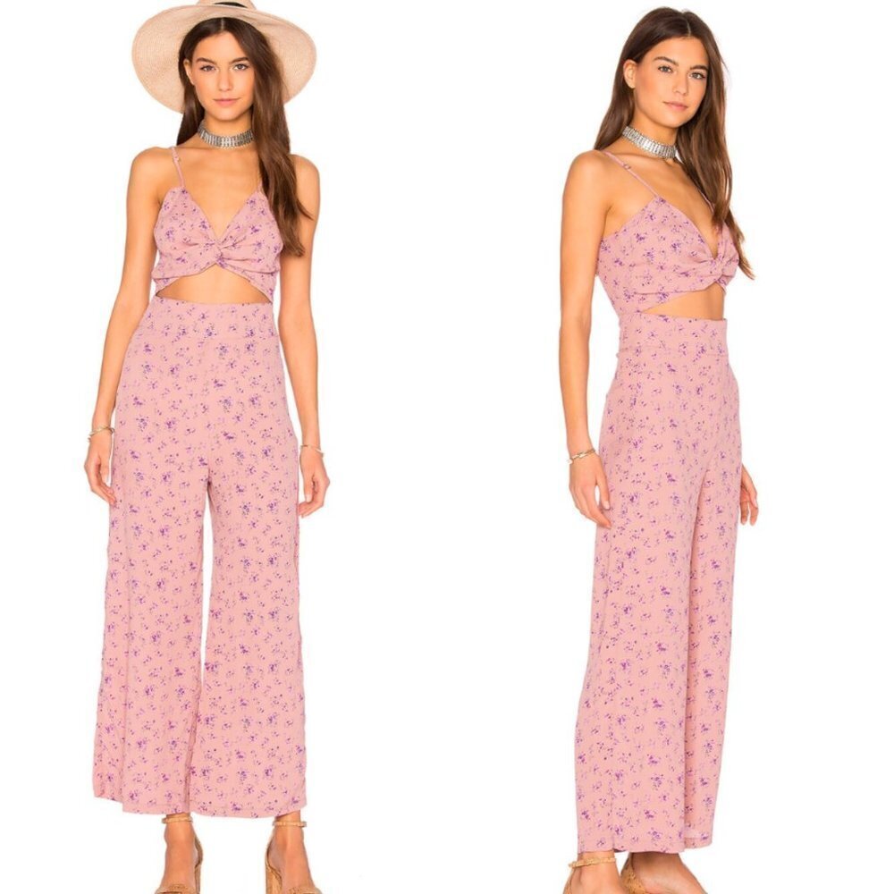 ☀️ REVOLVE FLYNN SKYE Emily Jumper Sweet Treat Floral Jumpsuit Cutout XS